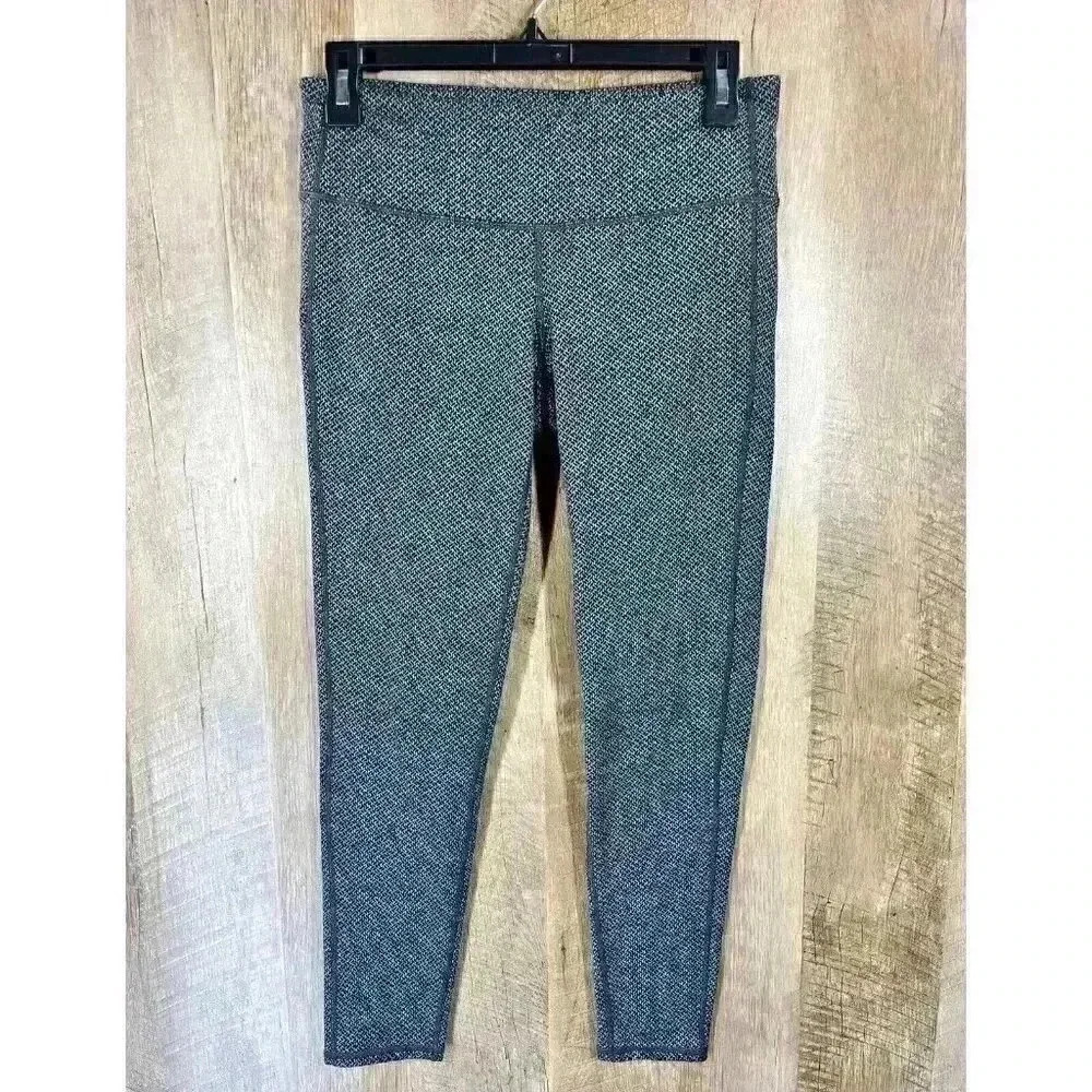 Athleta Sz Small Chaturanga Legging Herringbone Yoga Textured Gray Cropped - Picture 3 of 10